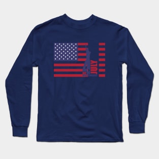 4th of july celebration as independence day with American flag, stars and stripes Long Sleeve T-Shirt